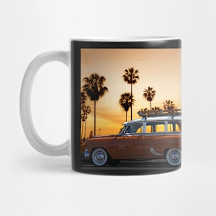 CLASSIC CHEVROLET SURFWAGON ON THE BEACH Mug